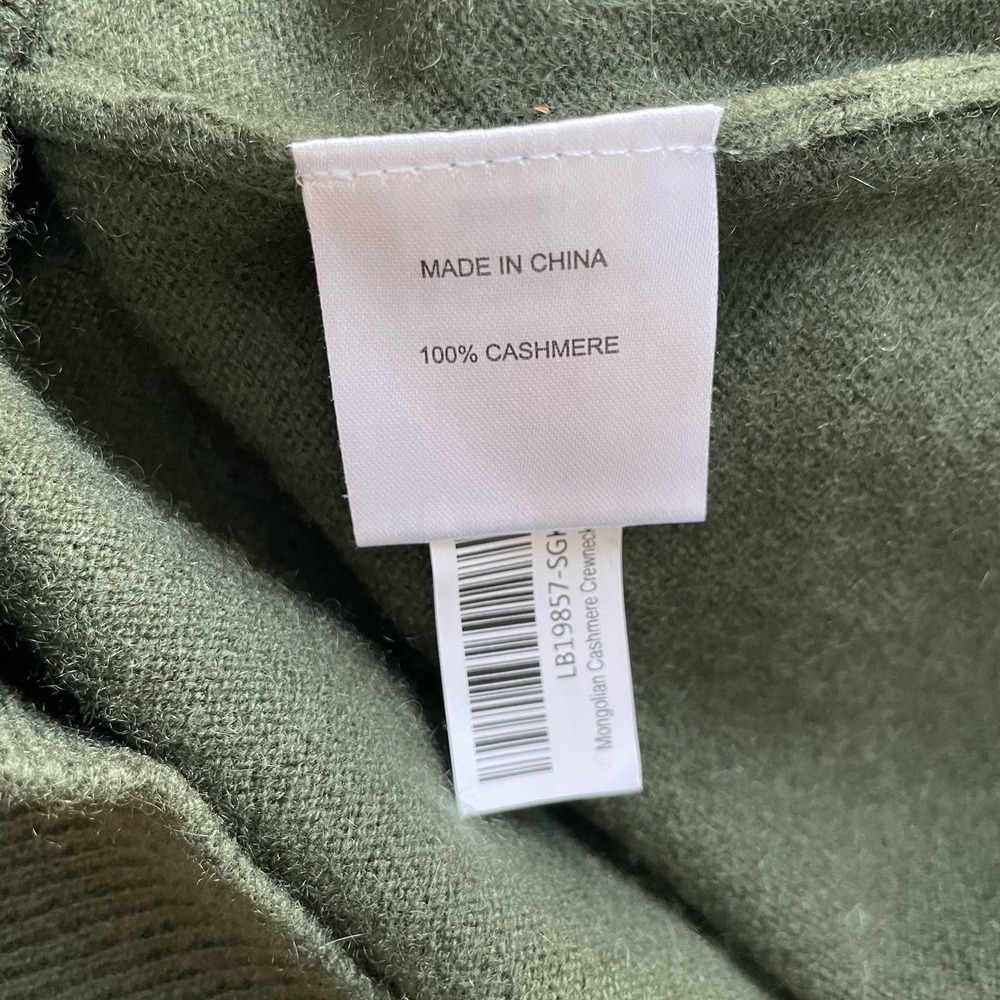 Quince 100% Mongolian Cashmere Crewneck Sweater Olive Green Size Large NEW - Picture 8 of 9